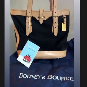 Dooney & Bourke Black and Tan Tote Bag